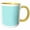 Yellow/White, variant on 3drose, Light Blue Polka Dot Pattern - Little White Dots on Pastel Blue - Classic Small Spots - Dotty Spotty, 11oz Two-tone Black Mug
