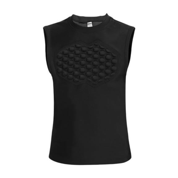amleso Basketball Chest Protector Vest Chest Protection Breathable Versatile Rib Protector Kids Compression Vest for Sports Black