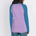 thumbnail image 5 of Byworldtasic Loose-fit T Shirts for Women Color Block Trendy Top Long Sleeve Tee Soft Lightweight Blouses, 5 of 5