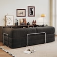 thumbnail image 4 of Convertible Floor Sofa Bed, 78.8" Compression Futon Couch Sleeper with Pillow Back Support, Corduroy Fabric Modular Sectional Loveseat for Living Room, Bedroom, Apartment, Black, 4 of 9