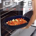 thumbnail image 4 of Fuente para hornear de cerámica de 4.5 cuartos para servir cazuela, lasaña, gratinar, asar y hornear. Bandeja grande de 14 x 10 x 3,11 pulgadas, segura para horno, microondas, refrigerador, gabinete d, 4 of 5