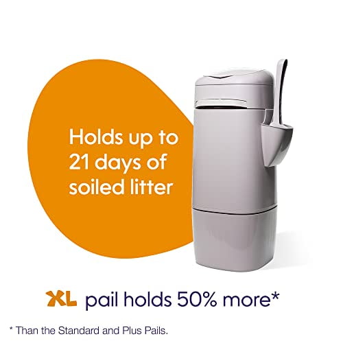 Litter Genie XL Pail Ultimate Cat Litter Disposal System Locks Away Odors Includes One Refill Silver