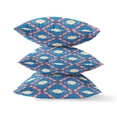 thumbnail image 3 of Lotus Peacock Rose Suede Zippered Pillow with Insert Blue Yellow Pink 16"x16", 3 of 4