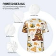 thumbnail image 4 of Balery Cute Bee Honey Jar Hive Bear Baseball Jersey for Men Casual Button Down Shirts Short Sleeve Active Team Sports Uniform-Small, 4 of 9
