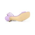 thumbnail image 5 of BLISSFUL STEP Women's Shoes Lace-Up Kitten Heel Open Toe Slingback Sandals Light Purple 6, 5 of 7