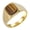 Gold Brown, variant on Gemstone Signet Rings for Men Stainless Steel Gold/Silver Plated Simple Square Colorful Personalized Dainty Cut Jewelry Silver Brown Size 12