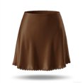 thumbnail image 4 of Jamicy Women's Summer Skirts Solid Color Satin Half Skirts High Waisted Silky Underskirt with Lace Trim Slip Skirt for Dresses, 4 of 9