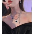 thumbnail image 3 of Collar de cadena de corazón grueso para mujer – Declaración de moda adolescente chica Cool Punk gota colgante gargantilla joyería regalo, 3 of 4