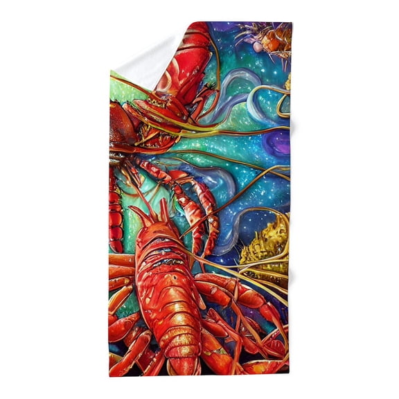 CafePress - Abstract Lobster Crawfish Crab - Large Beach Towel, Soft 30"x60" Towel with Unique Design