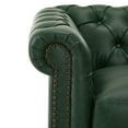 thumbnail image 6 of Bentar Chesterfield Swivel Club Chair with Button-Tufted Faux Leather, Nailhead Trim, Scrolled Arms, 360° Rotation, Green, 6 of 8