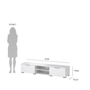 Tvilum Match 2 Drawer TV Stand with 2 Shelves, White High Gloss