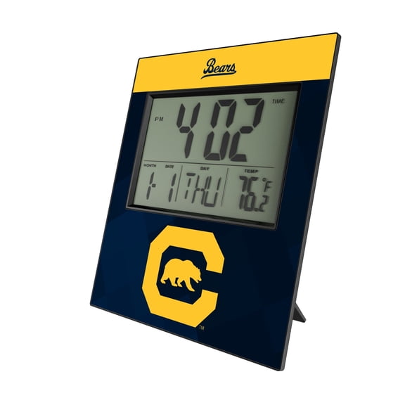 Keyscaper Cal Bears Logo Color Block Digital Desk Clock