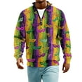 thumbnail image 5 of LNZGNM Mens Mardi Gras Shirts 1/4 Zip Up Big and Tall Printed Sweatshirts Stand-Up Collar Long Sleeve Top Casual Carnival Outerwear,Orange 2XL, 5 of 7