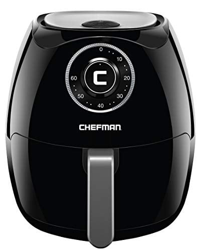 Photo 1 of chefman 6.8 quart air fryer oven with space saving flat basket, oil free hot airfryer with 60 minute timer auto shut off, dishwasher safe parts, bpa-free, family size, x-large, black