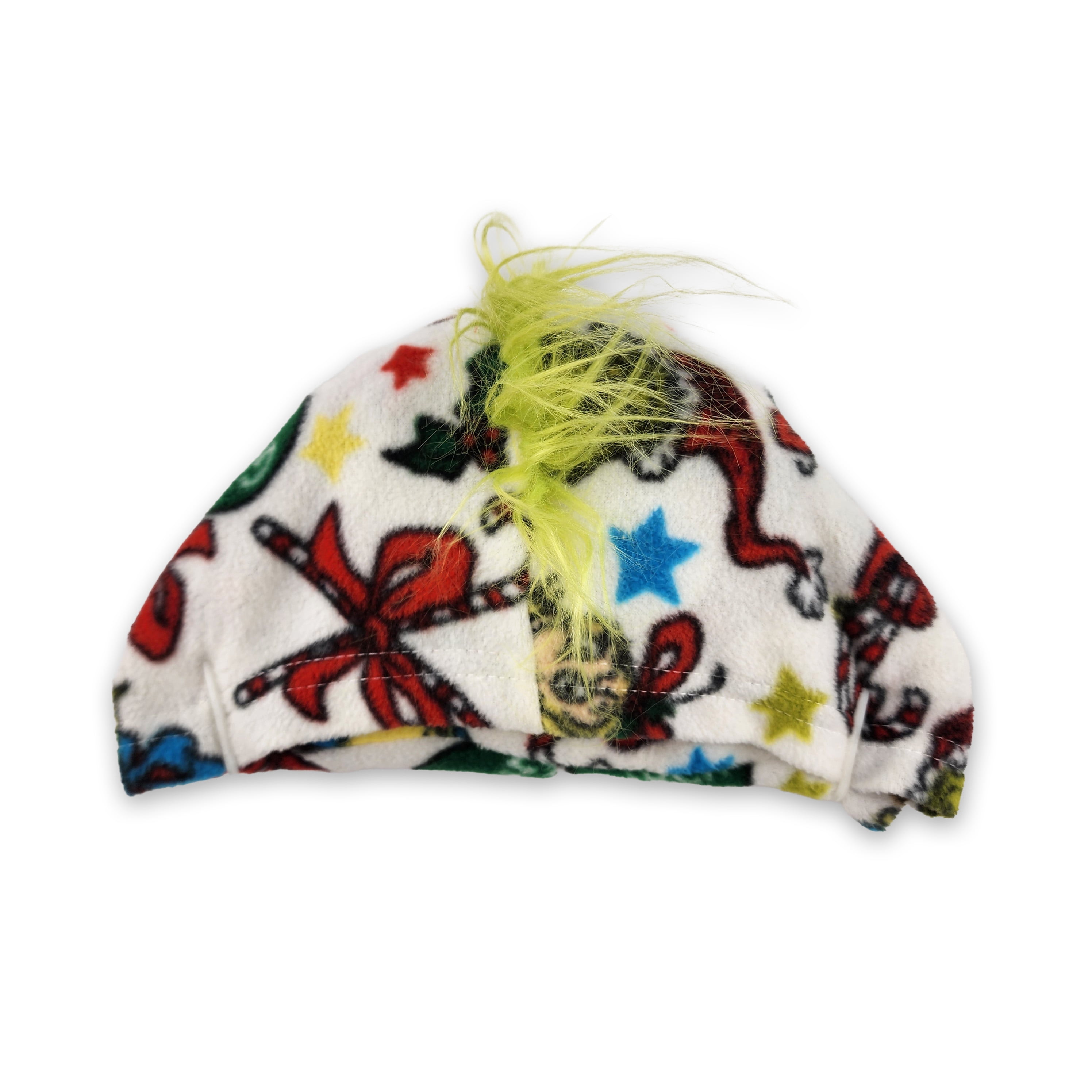 Holiday Grinch 1-Piece Colorful AOP Dog Coat for Your Furry Friend. Made of Cozy Micropolar Fleece, this 1-Piece Hooded Jacket is Soft and Cozy.
