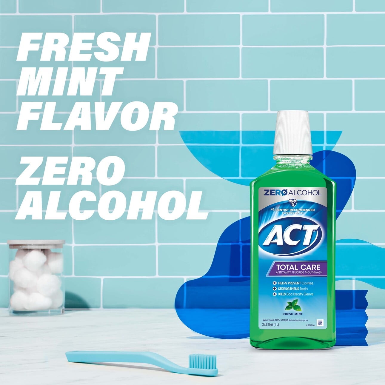 ACT Total Care Anticavity Fluoride Mouthwash, Alcohol Free Mouth Rinse ...