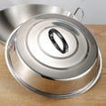 thumbnail image 4 of Ludlz Pot Lid Thickened Stainless Steel Anti-rust Smooth Heigthen No Deformation Heat-resistant Handle Mirror Polished Steam Cover Flat Top Round Basting Cover Griddle Accessories, 4 of 7