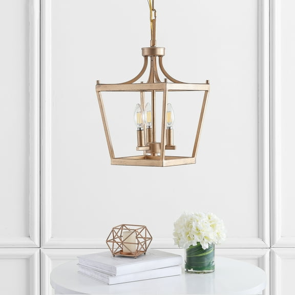 SAFAVIEH Larton 3 Light Industrial Pendant, Gold Painted