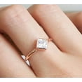 thumbnail image 2 of Jewelerix Modern 10K Vermeil Gold Ring Engagement Moissanite Ring Wedding Minimalist Princess-Cut Bezel Design for Her, 2 of 6