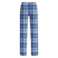thumbnail image 4 of DailyTrove Women's Plaid Print High Waisted Pants - Elastic Waist Casual Trousers with Pockets for Fall & Winter, 4 of 5