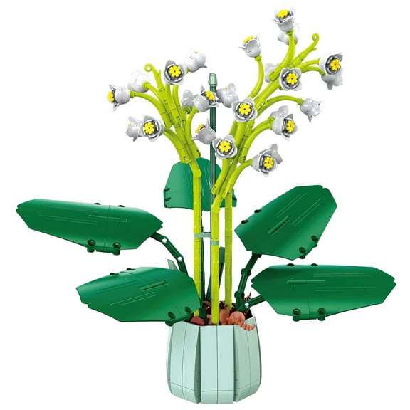 HI-REEKE Flower Building Block Set Lily of The Valley Bouquet Building Kit Plastic for Kid Adult