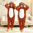 thumbnail image 2 of Ruyang Tiger Plush Hooded Jumpsuit for Baby Boys Girls Zipper Long Sleeve Bodysuits with Ears Kids Cute Animal Onesie, 2 of 4