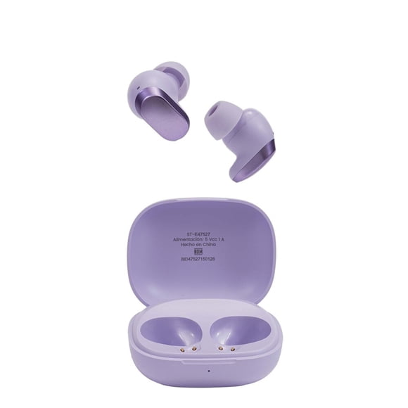 Audífonos Inalámbricos TWS STF Cherry Bluetooth 5.4 con ENC, 36h de Batería, Micrófono Dual, IPX4 Resistente al Sudor, Estuche de Carga USB-C, color morado