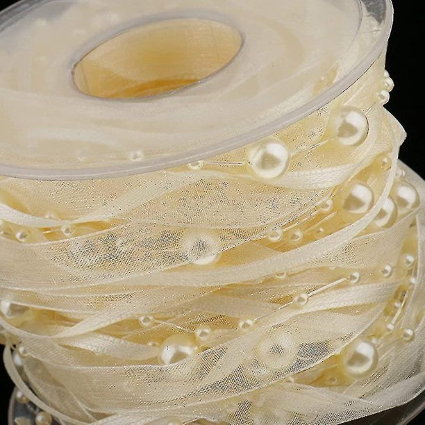 Cinta de 10 m Cinta de regalo Perlenabnd Cinta decorativa Cinta de moda. perlas en una cinta para uno