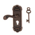 thumbnail image 4 of Casa de Miniatura CUTICAT 4 Piezas 1:12 Puertas con Llave Manija Izquierda Decoración Metal Bronce Real Cerradura y llave para casa de muñecas, 4 of 8