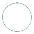 thumbnail image 2 of 925 Turquoise & CZ Diamond Tennis Necklace (Responsibly Sourced CZ Diamond Turquoise Eternity Style Choker Line Necklace, 2 of 3