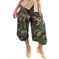 thumbnail image 2 of Uobin Women Baggy Cargo Jeans Camo Army Fatigue Wide Leg Harem Cropped Denim Pants Plus Size Jean Trousers, 2 of 5