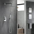 thumbnail image 4 of sumerain Shower System Includes 8 Inches Rain Shower Head With Handheld, Solid Brass Pressure Balance Valve, Chrome Finish, 4 of 9