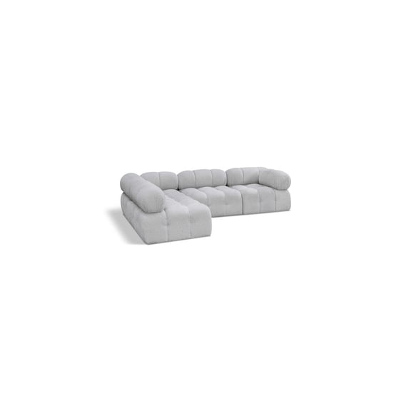 Meridian Furniture Ames Grey Boucle Fabric Modular Sectional