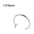 thumbnail image 1 of Lip Ring Titanium Steel Circular Clip Pierced Body Round Lip Ring Titanium Steel Hoops Cuff Labret Piercing Unisex Body Jewelry Fashion Silver 1.0*8mm, 1 of 9