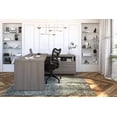 thumbnail image 3 of Bowery Hill Modern Wood L-Shaped Home Office Desk in Bark Gray, 3 of 9