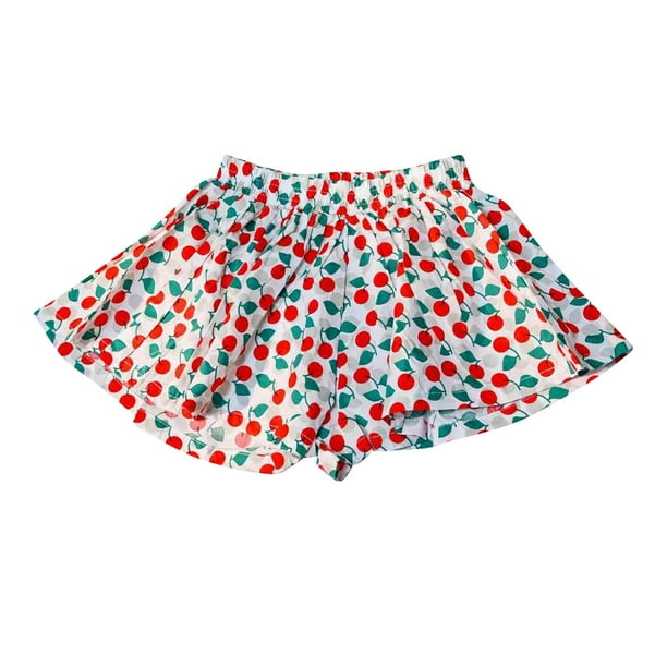 Odeerbi 3-9 Años Niñas Verano Floral Pantalones Cortos Pierna Ancha Lindo Casual Elástico Cintura Transpirable Pantalones Cortos