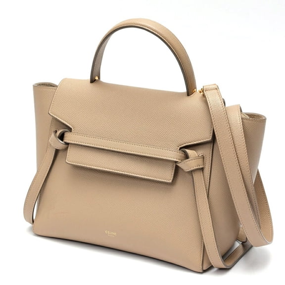 Pre-Owned Celine Belt Bag Micro Shoulder 189153ZVA.18LT 18015 Grained Calfskin Light Taupe...