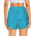 thumbnail image 3 of Picia Blue Glitter Pattern Women's 2 in 1 Athletic Running Shorts High Waisted Workout Casual Gym Sweat Shorts with Comfy Liner Zipper Pockets-Medium, 3 of 9