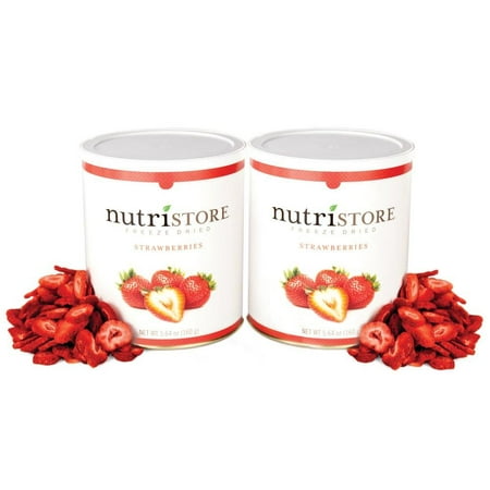 Freeze Dried Sliced Strawberries by Nutristore | Pack of 2 | 14 Total oz | Amazing Taste | Healthy Snack| Survival
