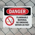 thumbnail image 5 of (2 Pack) Flammable Material No Smoking Within 20 Feet OSHA Danger Sign 18 Inch X 12 Inch Indoor / Outdoor Rust-Free Aluminum Metal Signs for Workplace, Workshop, and Construction Site,, 5 of 8