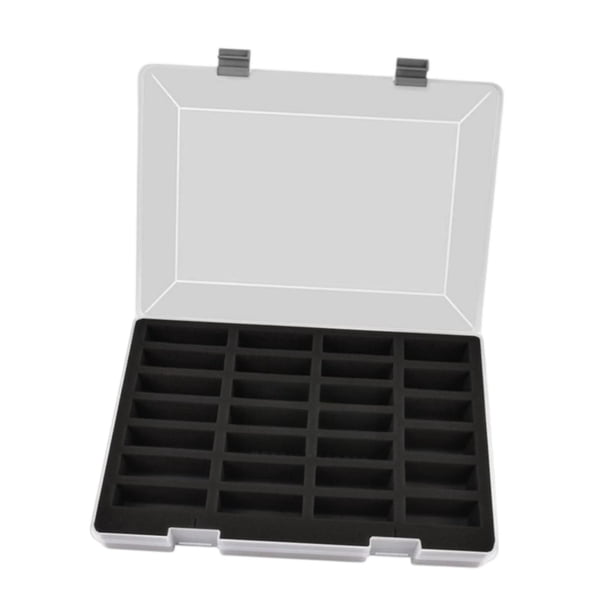 Estuche de almacenamiento para coches modelo 1/64, portátil, multifuncional, protector, resistente al polvo, con 27 compartimentos, organizador para coches de juguete. Azul