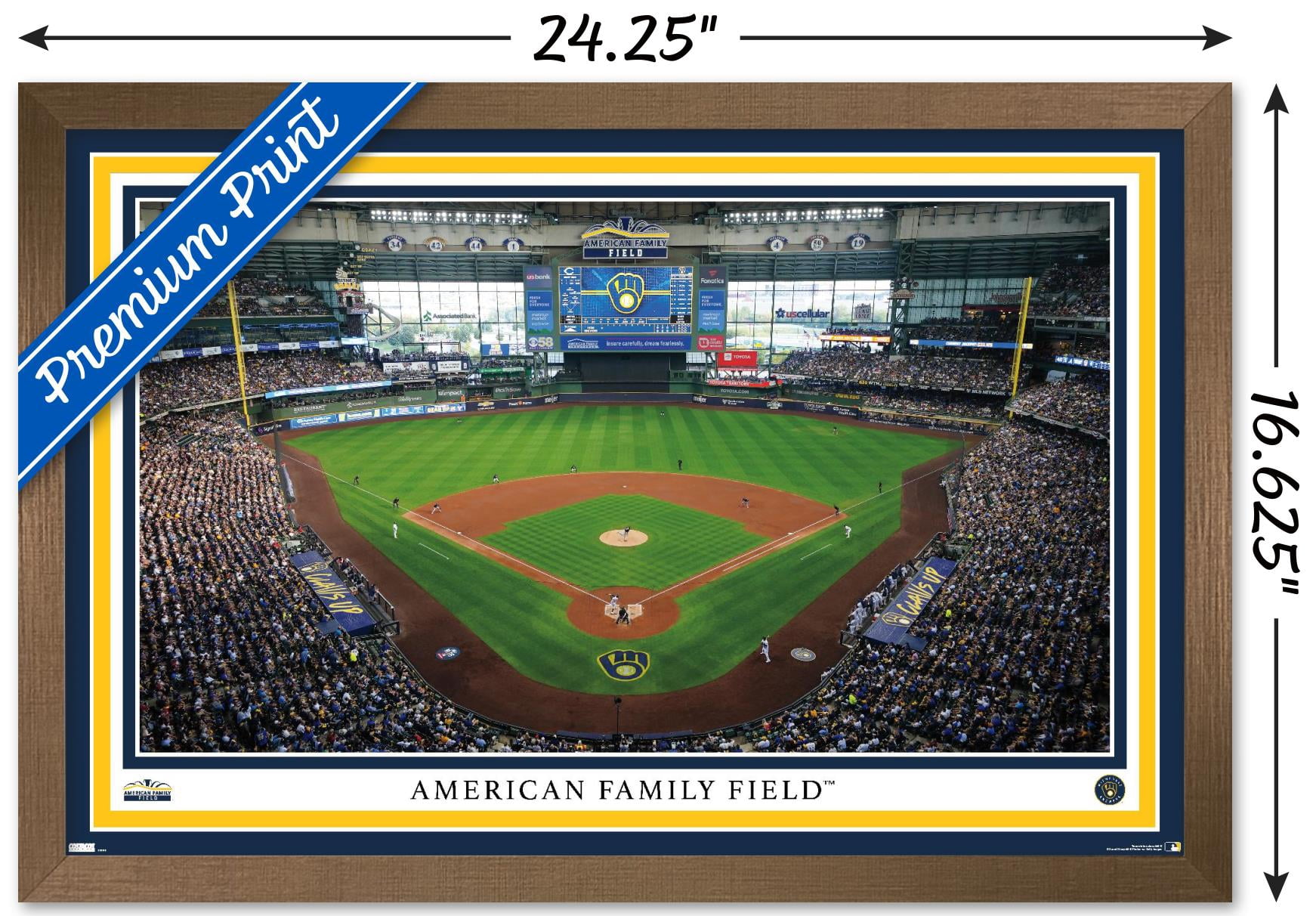 MLB Milwaukee Brewers - American Family Field 22 Wall Poster, 14.725" x 22.375" Framed