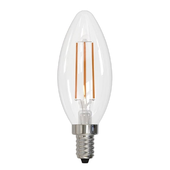Bulbrite  Pack of (4) Dimmable Clear Filament B11 Candelabra (E12) LED Bulb Warm White 4Watt- 350 Lumens, 2700K, and 90 CRI