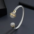 thumbnail image 4 of Mytys Cable Wire Cuff Bangles Retro Antique Bracelet Christmas Gift Bangle for Women, 4 of 5