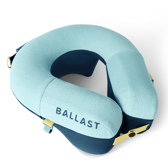 Ballast Travel Pillow PRO – Neck Pillow for Airplane, Compact Travel Pillow for Beach & Traveling, Enjoy Relaxation Wherever You Go (Tropical Blue)
