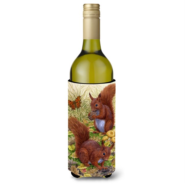 ""Caroline'S Treasures Botella De Vino Ardillas Rojas Koozie Hugger 750 Ml Multicolor""