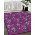 thumbnail image 3 of Ahgly Company Machine Washable Indoor Rectangle Transitional Medium Violet Red Pink Area Rugs, 7' x 10', 3 of 7