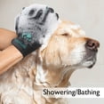 thumbnail image 5 of COOLJOB Patented Pet Grooming Gloves with Web, Reusable Washable Cleaning Brush Massage Hair Remover for Short Long Haired Dog Cat Horse Animal, Washing Bathing Shedding Supplies, Medium, Blue Black, 5 of 7