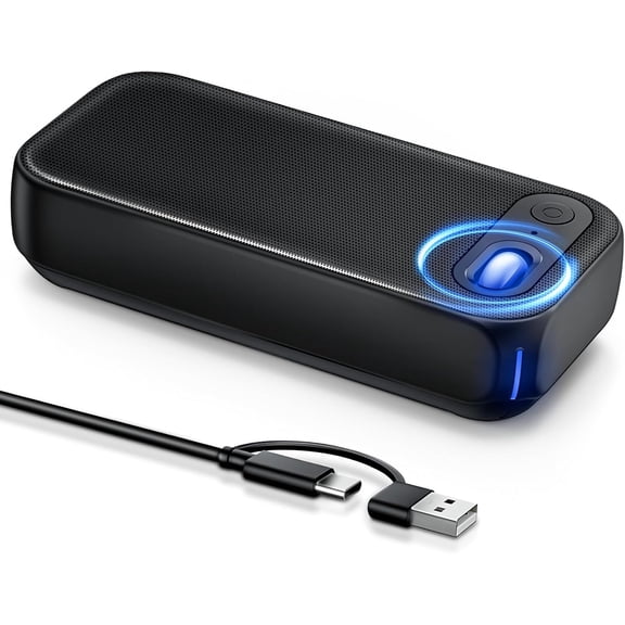 MUSICOZY Computer Speakers for PC Desktop, USB-A/USB-C Wired Portable Mini Sound-bar for Monitor with Stereo Sound & Enhanced Bass, Laptop Speakers for Desktop,PC,Smartphones,Tablets with RGB Lights
