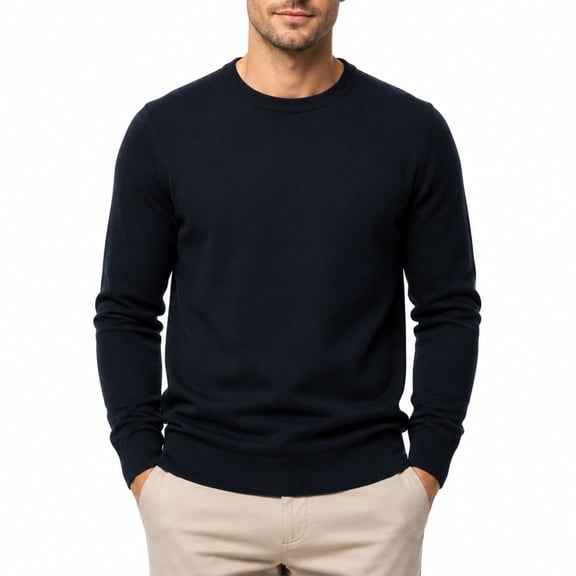 AZoiNM Men's Crewneck Sweater, Lightweight Soft Knit Pullover Sweater, Long Sleeve Casual Classic Ribbed Trim Sweater for Fall Winter